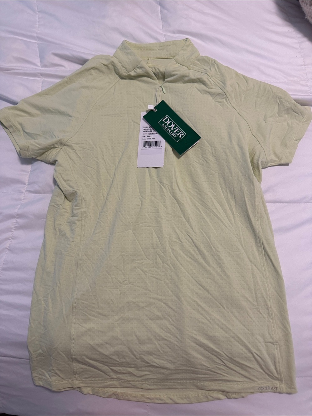 Dover saddlery Coolblast Comfort Women’s Short Sleeve Jersey Top in Pale Yellow